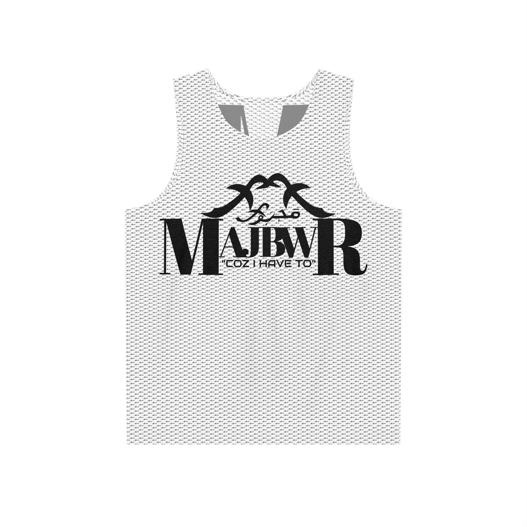 MAJBWR - Stylish Men's White Tank Top {AOP}