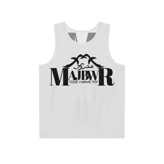 MAJBWR - Stylish Men's White Tank Top {AOP}