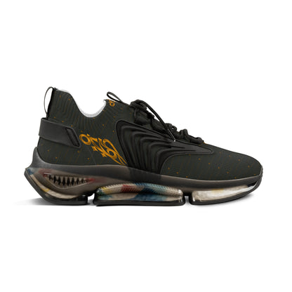 MAJBWR Men's Crown Olive & Gold Mesh Sneakers — Diamond Edition