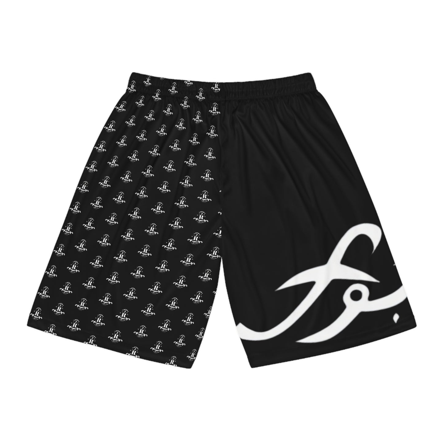 MAJBWR - Arabic Script White Athletic Shorts
