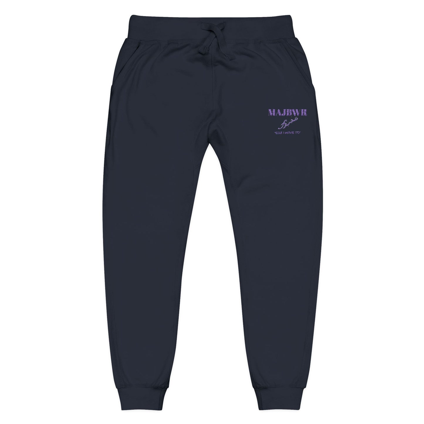 MAJBWR - Embroidered Coral Fleece Sweatpants — Relaxed Joggers with Small Script Accent