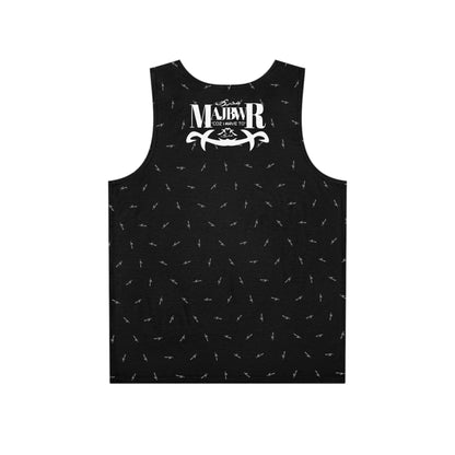 MAJBWR - Stylish Men's Tank Top Black Front On Back AOP Back