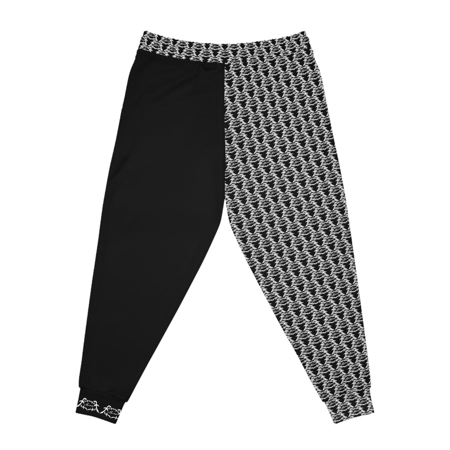 MAJBWR - Black & White Print Joggers Frontal - AOP 2 Face