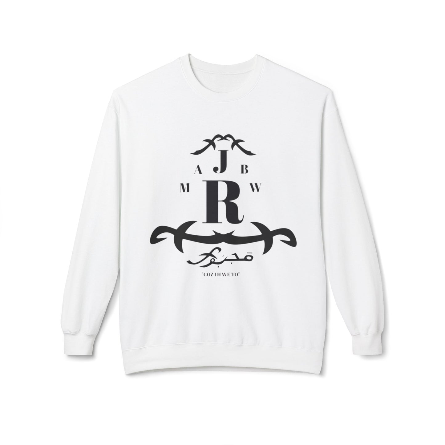 MAJBWR - Monogram R Crewneck Sweatshirt — Elegant Black Crest Design