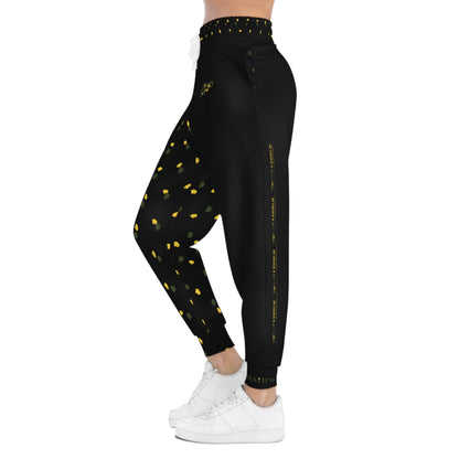 MAJBWR - Black Camo Leaf Athletic Joggers — Green & Yellow AOP Track Pants