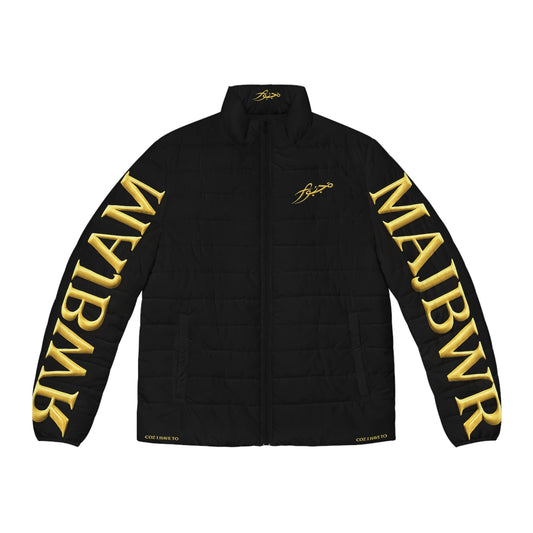 MAJBWR - Gold Script Puffer Jacket — "By Choice Not Force" Insulated Jacket Limited Edition