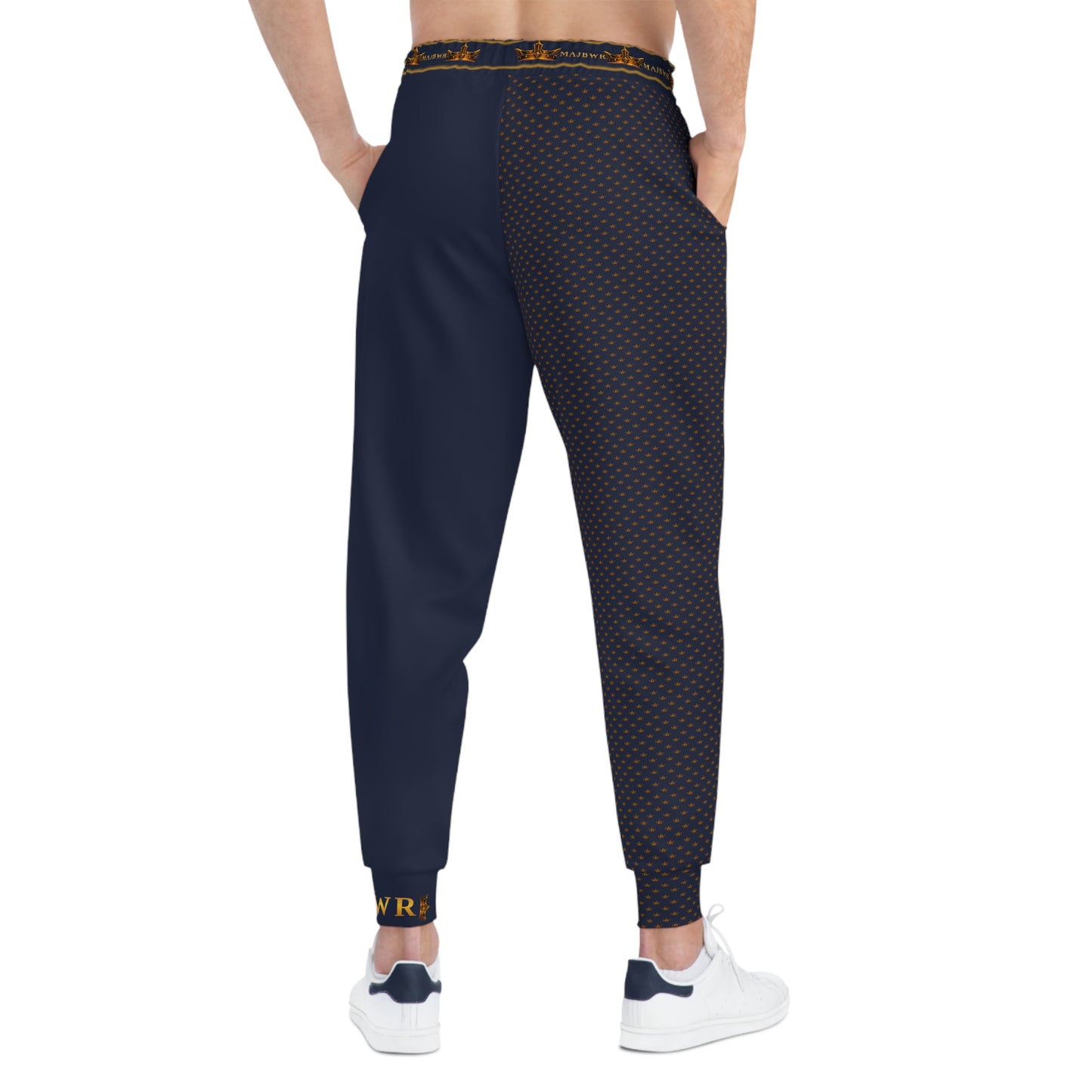 MAJBWR - Navy Gold Split Crown Joggers — Royal Pattern Edition