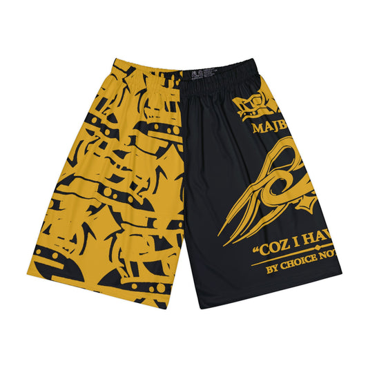 MAJBWR - All Eyes On Me Black & Gold Men’s Athletic Shorts