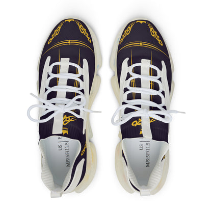 MAJBWR - Men's Mesh Sneakers — Deep Dark Purple & Gold Athletic