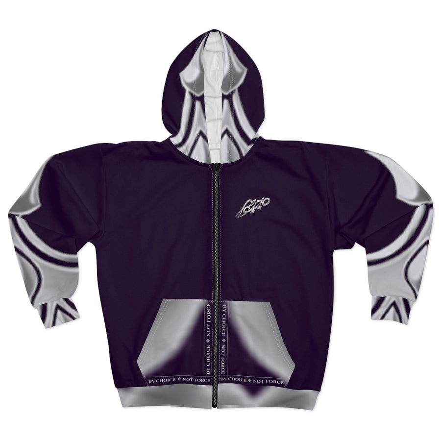 MAJBWR - Deep Purple Ghost Crown Zip Hoodie — MAJBWR Designer All-Over Print