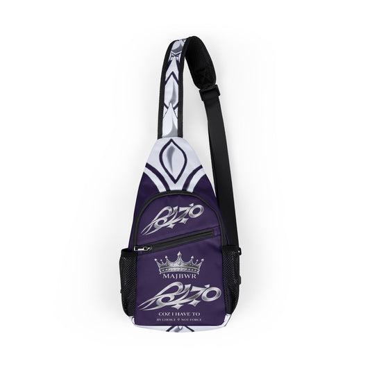 MAJBWR - Purple Ghost White Crown Chest Bag — AOP One Condition