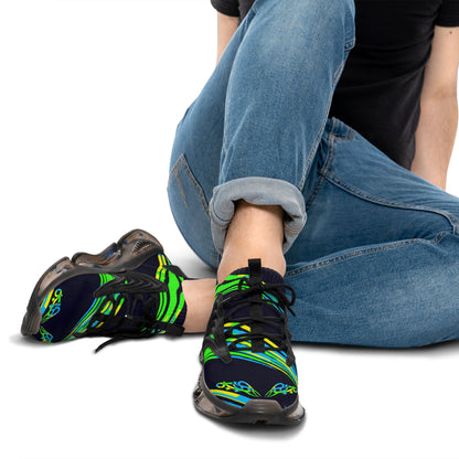 MAJBWR - Men's Mesh Sneakers — Camo Deep Dark Blue