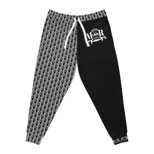 MAJBWR - Black & White Print Joggers Frontal - AOP 2 Face