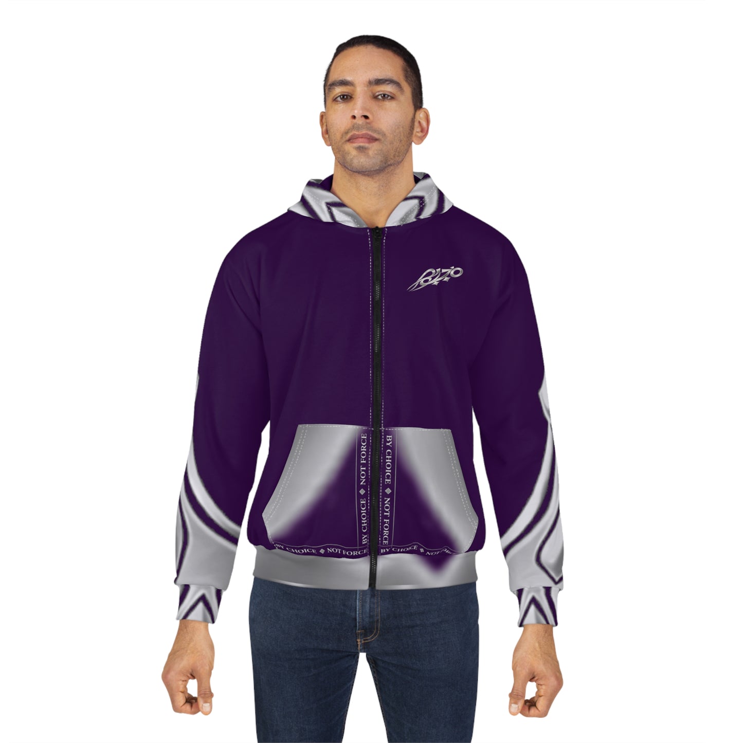 MAJBWR - Purple Ghost Crown Zip Hoodie —  Designer All-Over Print