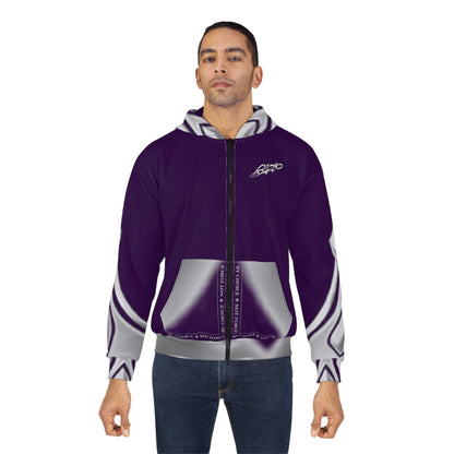 MAJBWR - Purple Ghost Crown Zip Hoodie —  Designer All-Over Print