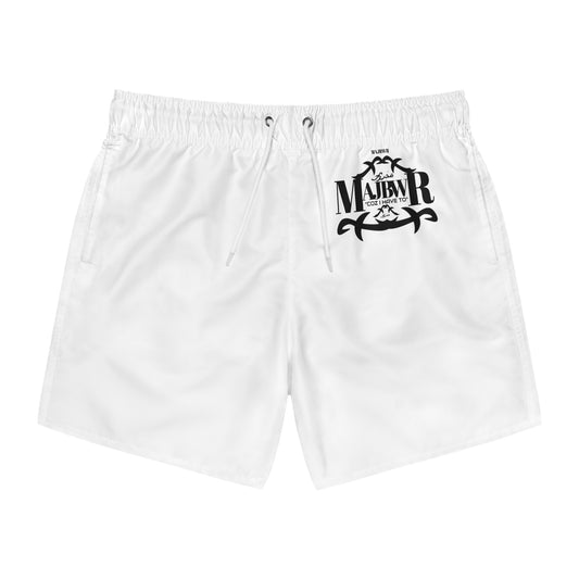 MAJBWR - Swim Trunks White Branded