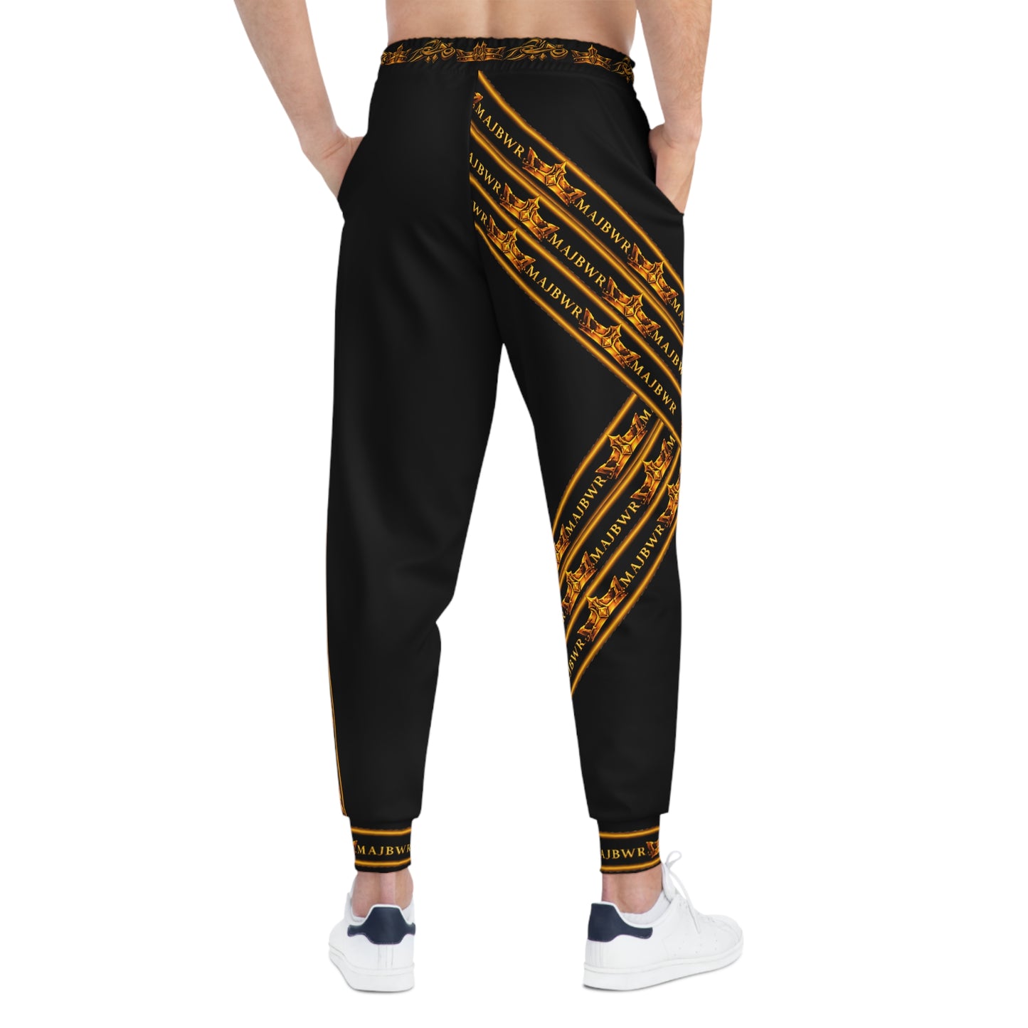 MAJBWR - Black Gold Crown Athletic Joggers — Sovereign Edition