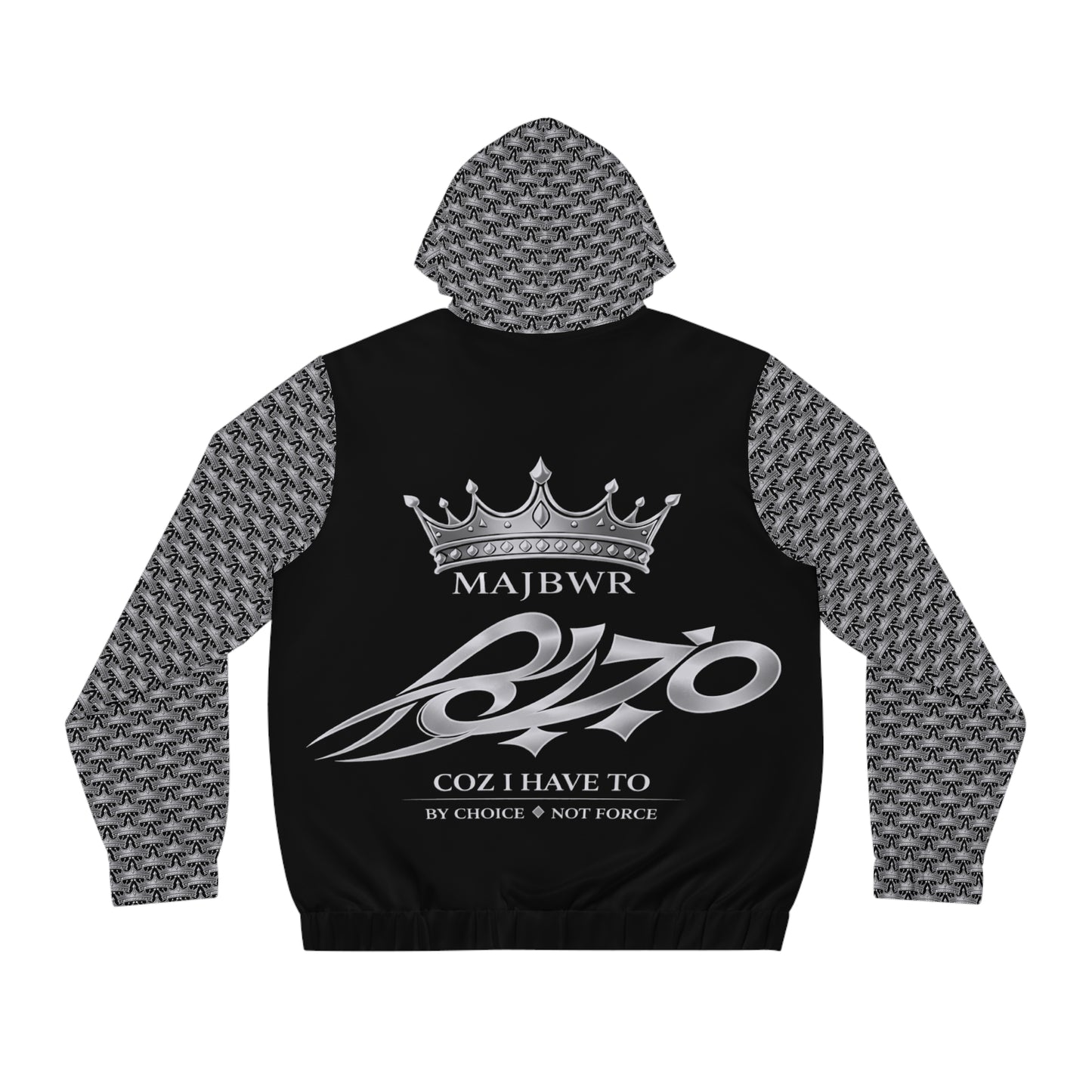 MAJBWR - Black Ghost White Crown Hoodie — Limited Edition Full-Zip