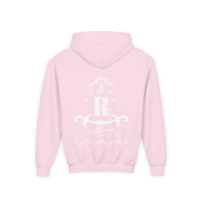 MAJBWR - Youth Hoodie — Monogram R Crest Design (Personalized Initial R, Decorative Scroll)