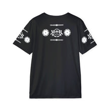 MAJBWR - Men's Black Athletic Jersey with White Crest & Gear Motif
