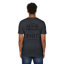 MAJBWR - Scripted Crest T‑Shirt — Minimalist Monogram Logo Tee