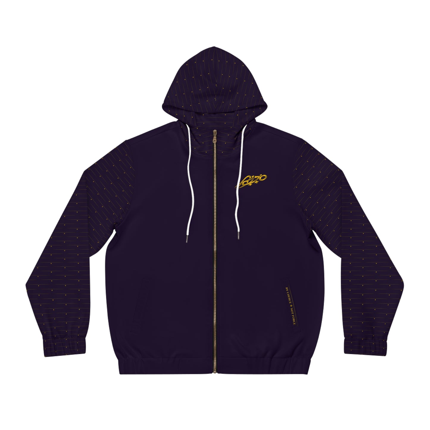 MAJBWR - Crown Diamond Zip-Up Hoodie — Deep Dark Purple & Gold
