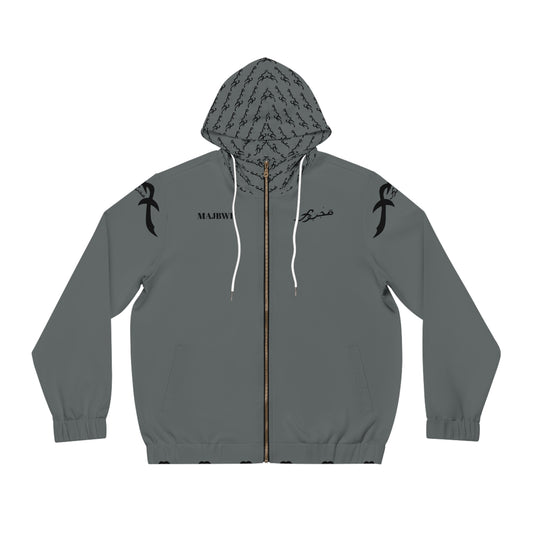 MAJBWR - Full-Zip Hoodie with Statement Design