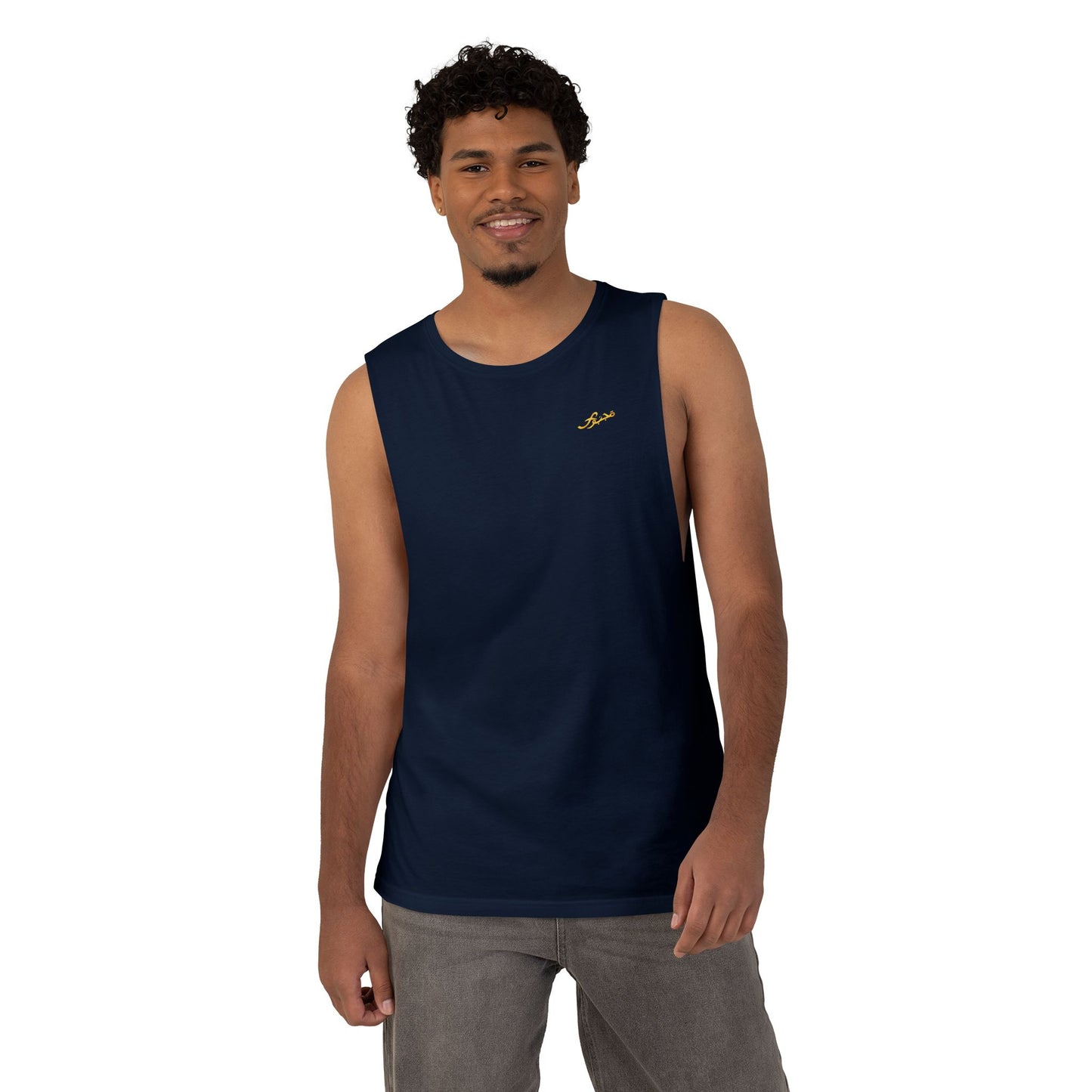 MAJBWR - Barnard Tank Top — Gold 'Majbwr' Crown Arabic Script (Coz I Have To)