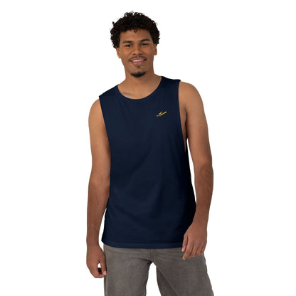 MAJBWR - Barnard Tank Top — Gold 'Majbwr' Crown Arabic Script (Coz I Have To)