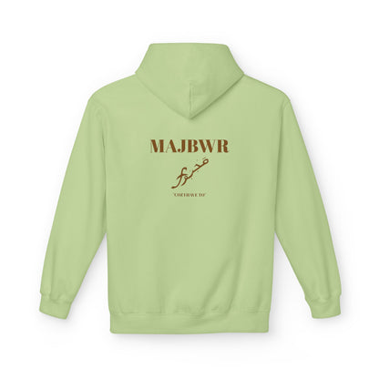 MAJBWR - Minimal Script 'Love' Hoodie — White Casual Pullover