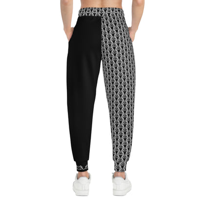 MAJBWR - Black & White Print Joggers Frontal - AOP 2 Face