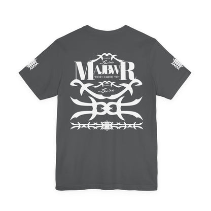 MAJBWR - Arabic Script Barbed Wire Tee — 'مجبور' Graphic T‑Shirt