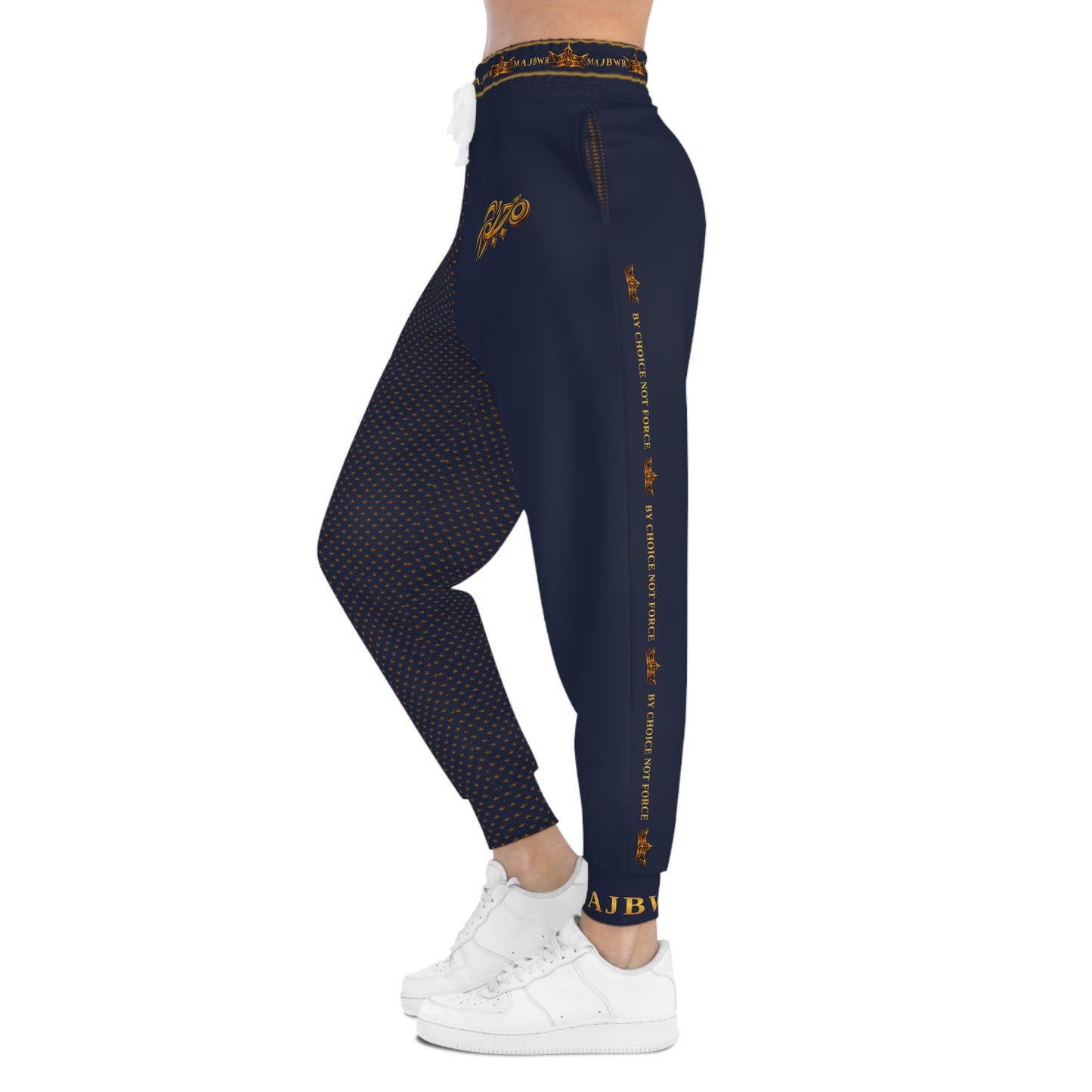 MAJBWR - Navy Gold Split Crown Joggers — Royal Pattern Edition