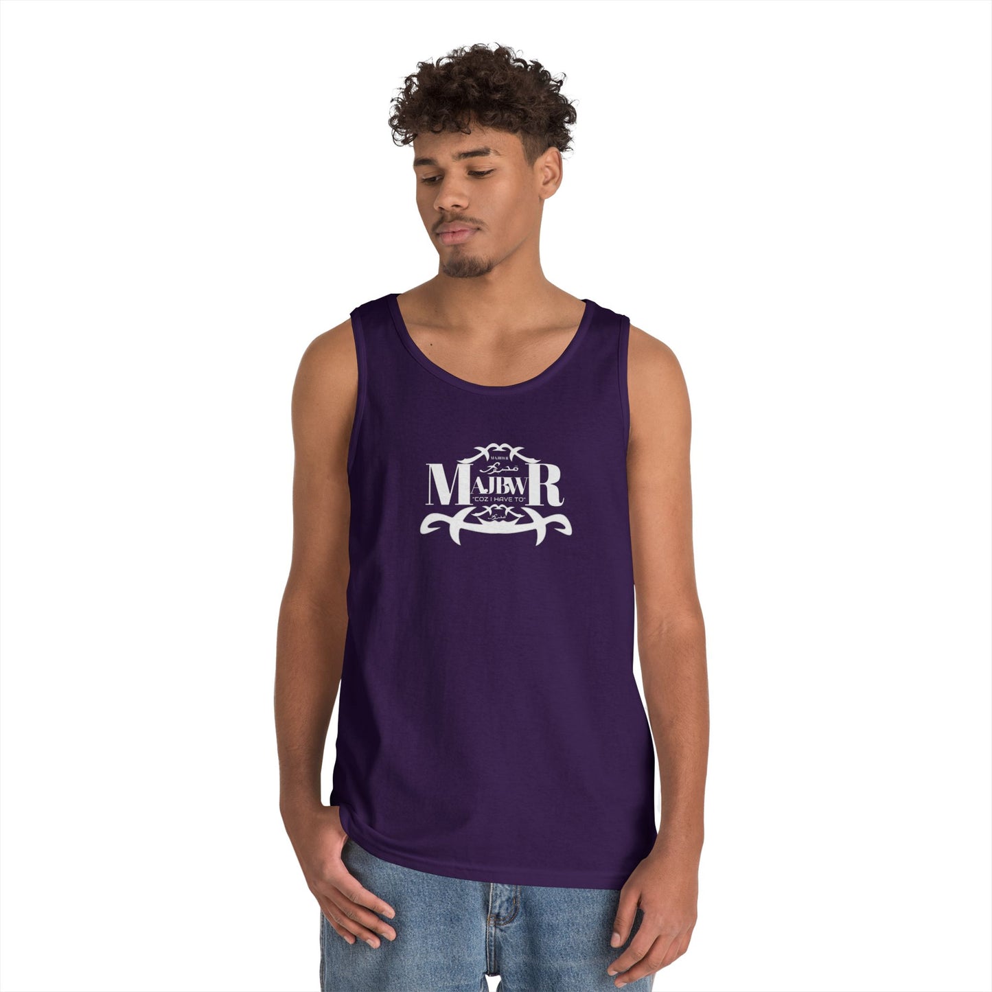 MAJBWR - Unisex Heavy Cotton Tank Top Left Right