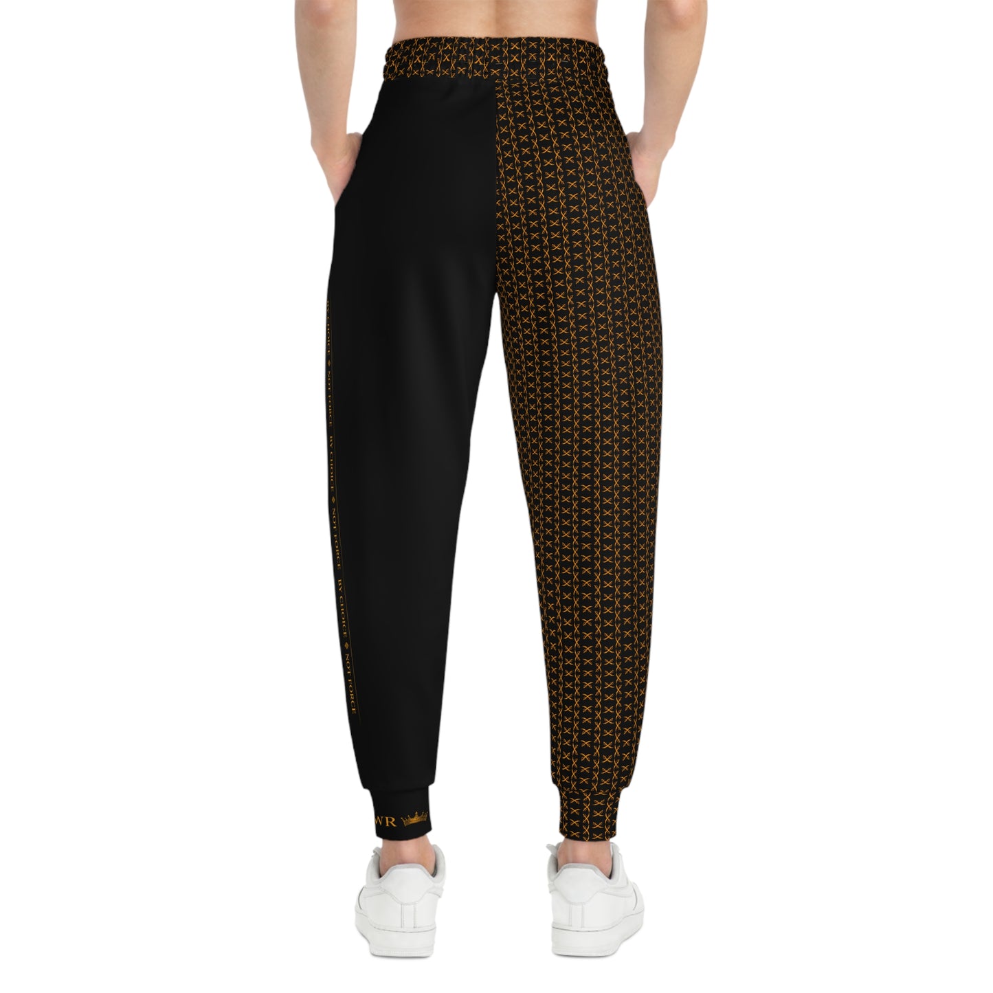 MAJBWR - Crossed Sword Athletic Joggers —  Black & Amber Gold Lmtd Edtn.