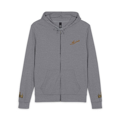 MAJBWR - Crown Majesty Full-Zip Hoodie — Gold Crown Graphic Zip-Up