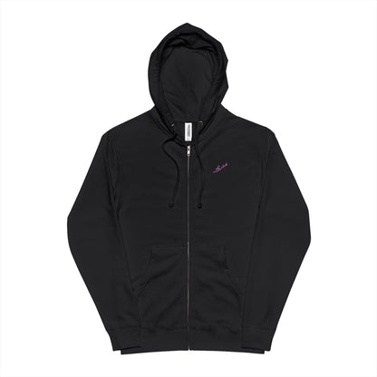 MAJBWR - Purple Caligrophy Zip Up Fleece Hoodie "COZ I HAVE TO"