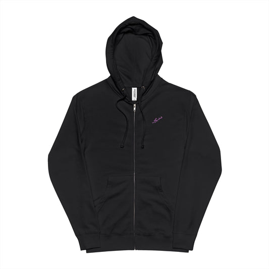 MAJBWR - Purple Caligrophy Zip Up Fleece Hoodie "COZ I HAVE TO"