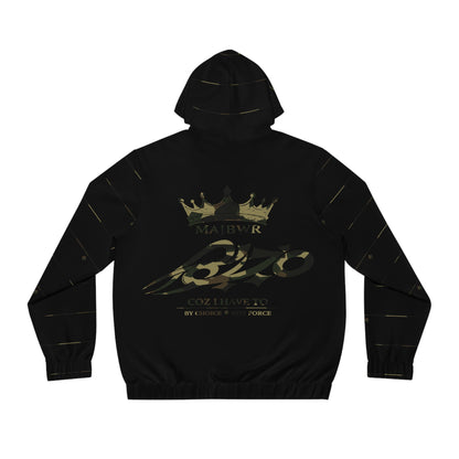 MAJBWR - Diamond Camo Crown Men's Full-Zip Hoodie — Black Limited Edition