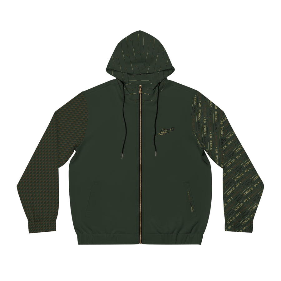 MAJBWR - Commander Camo Crown Hoodie — "By Choice Not Force" Military Green Full-Zip