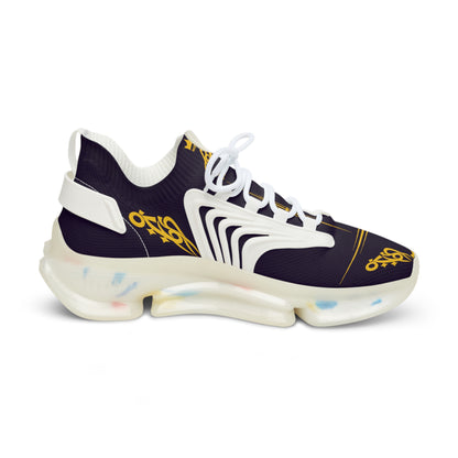 MAJBWR - Men's Mesh Sneakers — Deep Dark Purple & Gold Athletic