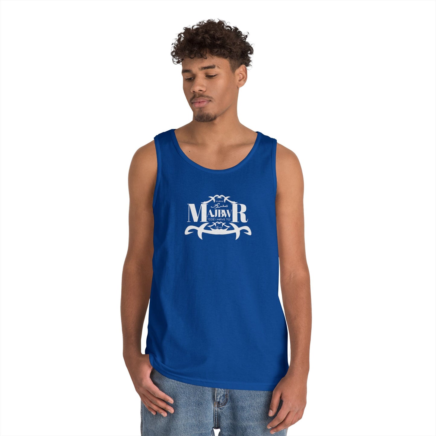 MAJBWR - Unisex Heavy Cotton Tank Top Left Right