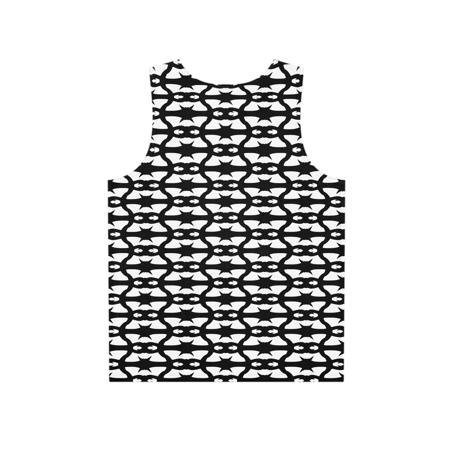 MAJBWR - Geometric Black & White All-Over Print Tank Top