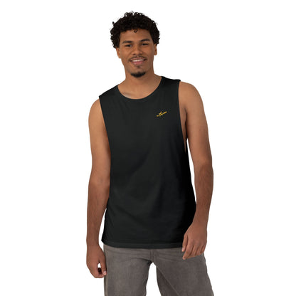 MAJBWR - Barnard Tank Top — Gold 'Majbwr' Crown Arabic Script (Coz I Have To)