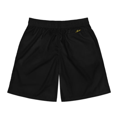 MAJBWR - Men's Black & Gold Jogger Shorts — Coz I Have To Patterned Athletic Shorts