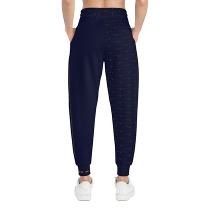 MAJBWR - Navy Athletic Joggers with Gold Crown Logo — Diamond Edition