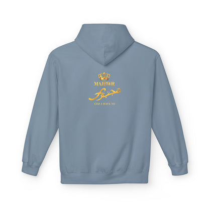 MAJBWR - Majesty Crown Hoodie — Gold Script "Coz I Have To" Streetwear