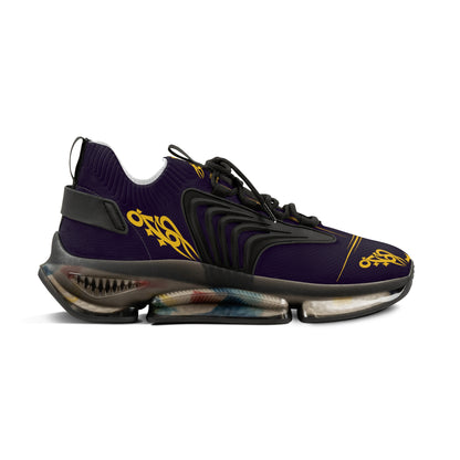 MAJBWR - Men's Mesh Sneakers — Deep Dark Purple & Gold Athletic