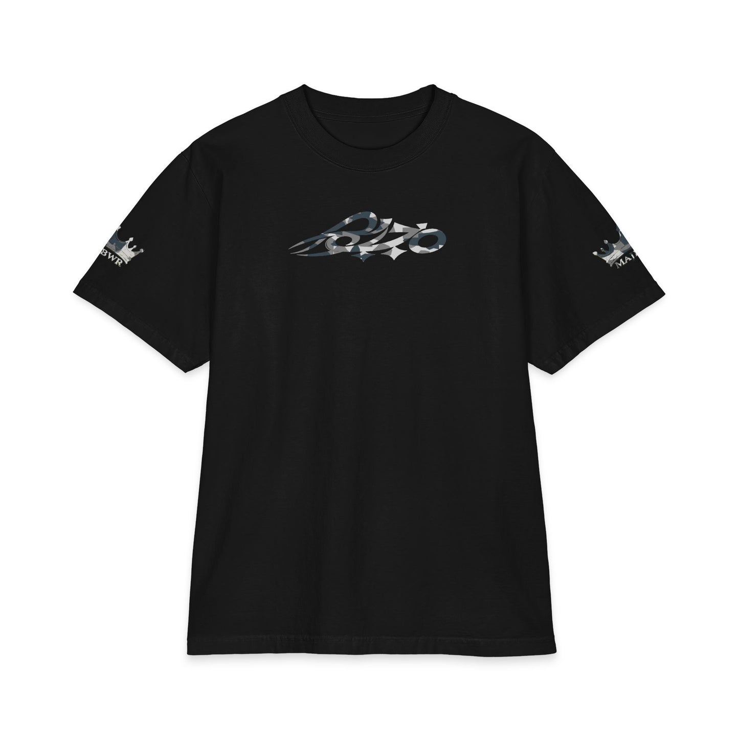 MAJBWR  - Commando Oversized Heavyweight T-Shirt —Black Camo Grey/White Logo