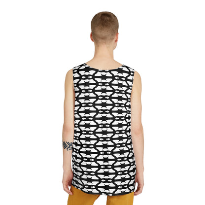 MAJBWR - Geometric Black & White All-Over Print Tank Top